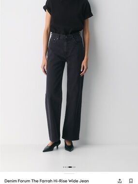 Denim Forum Farrah High-Rise Wide Leg Jeans in Black